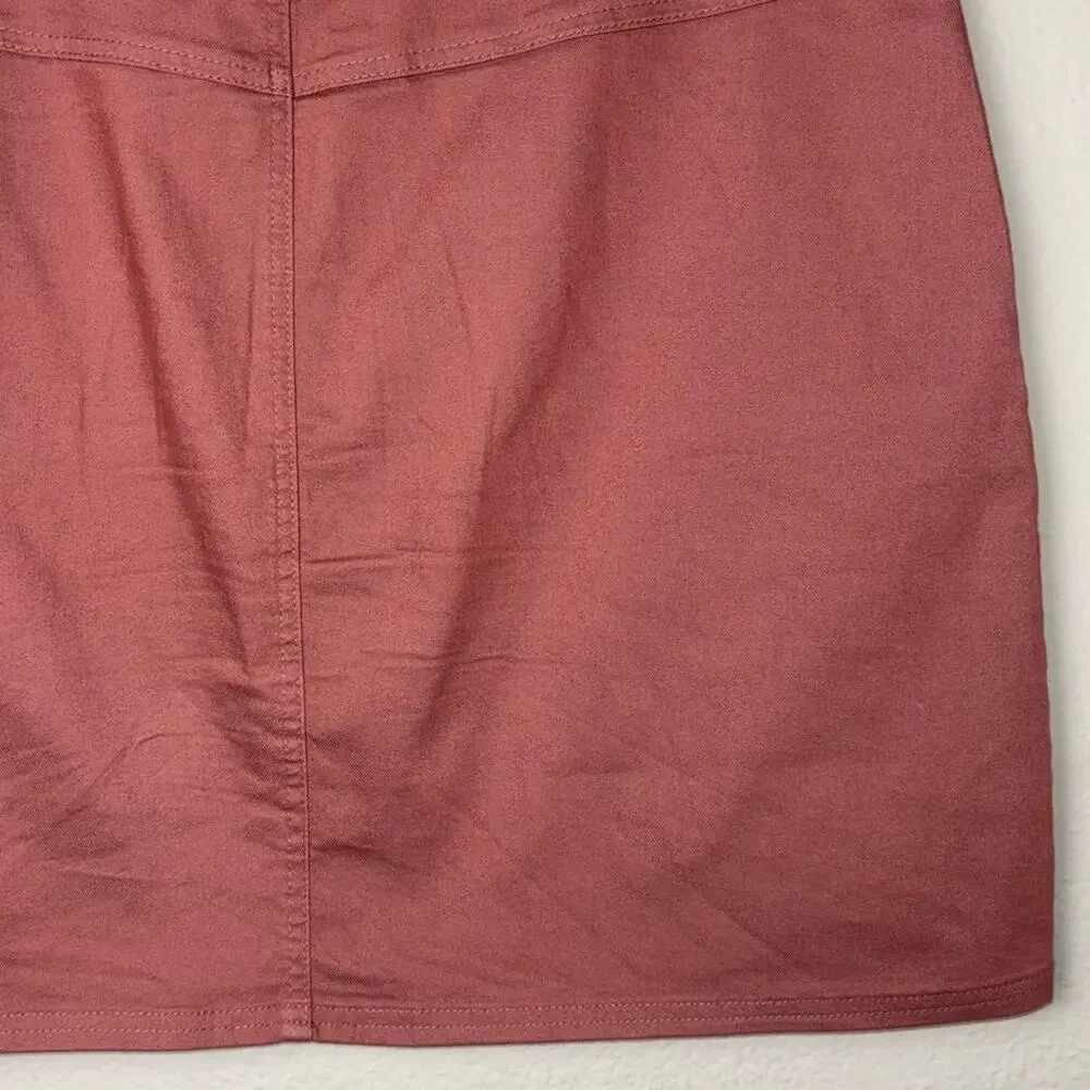 Prana Kara skirt Women's Size 14 Lacquered Rose Pink Stretch Denim A-Line
